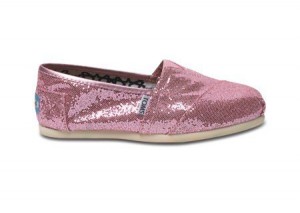 Zapatillas de lentejuelas rosas para chica de Toms