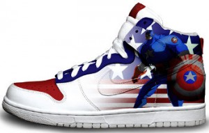 Zapatillas con dibujos de cómic del Capital América de Nike