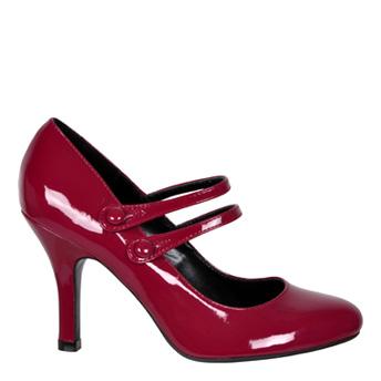 Zapatos de charol rojo con tacón