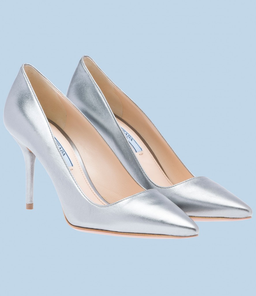 zapato mujer prada plata