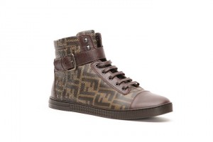 Zapatilla de piel para hombre con estampado Fendi