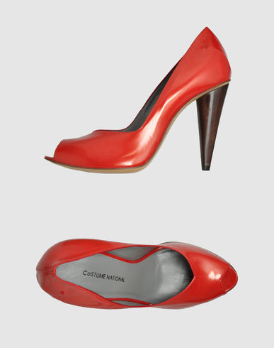 zapato peep toe charol rojo